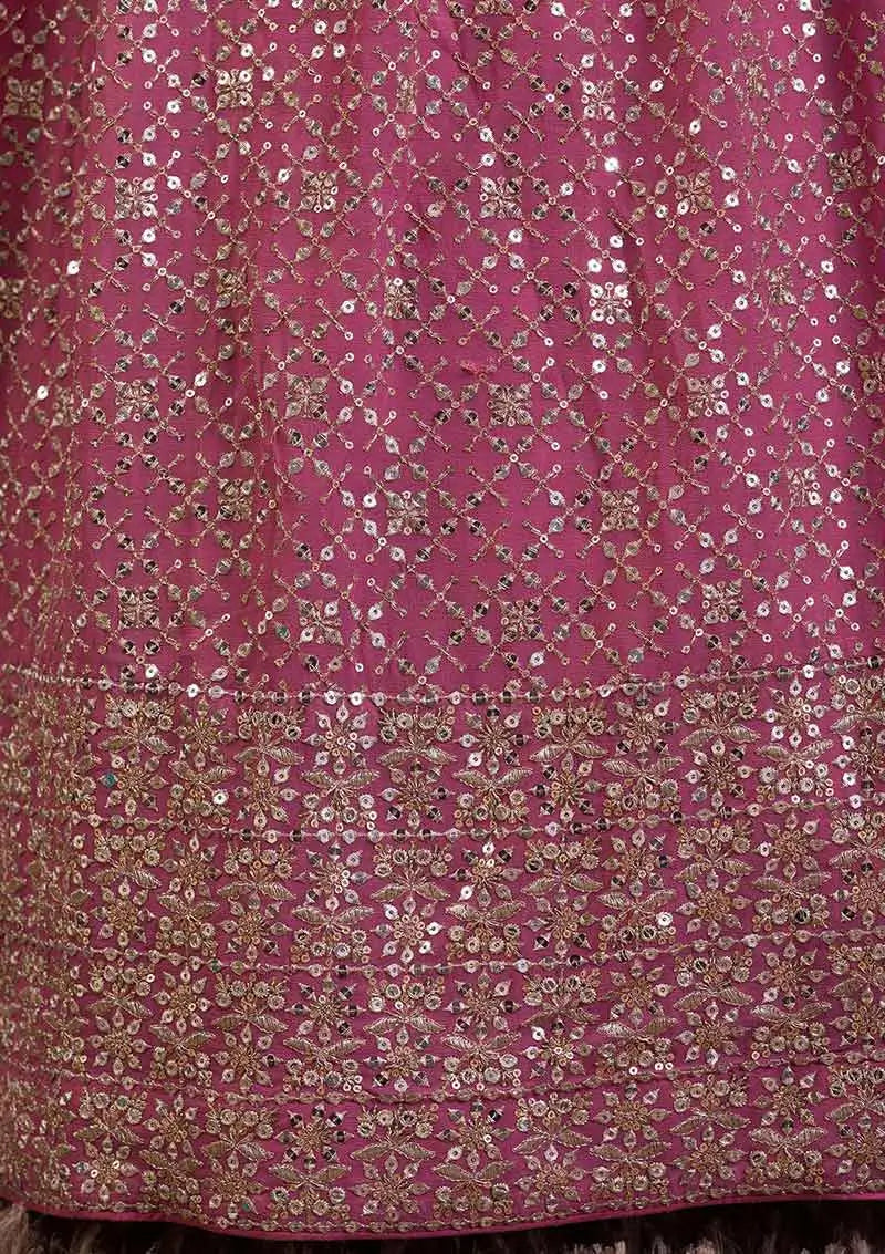 Pink Sequins Embroidered Lehenga Choli