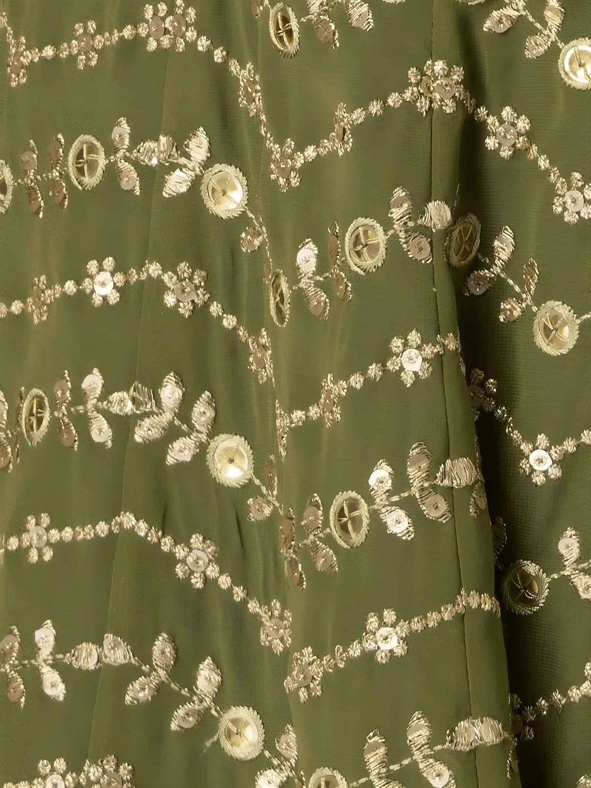 Green Sequins Embroidery Work Lehenga