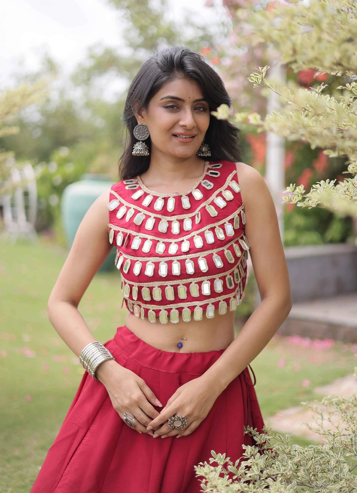Maroon Designer Navaratri Lehenga Choli
