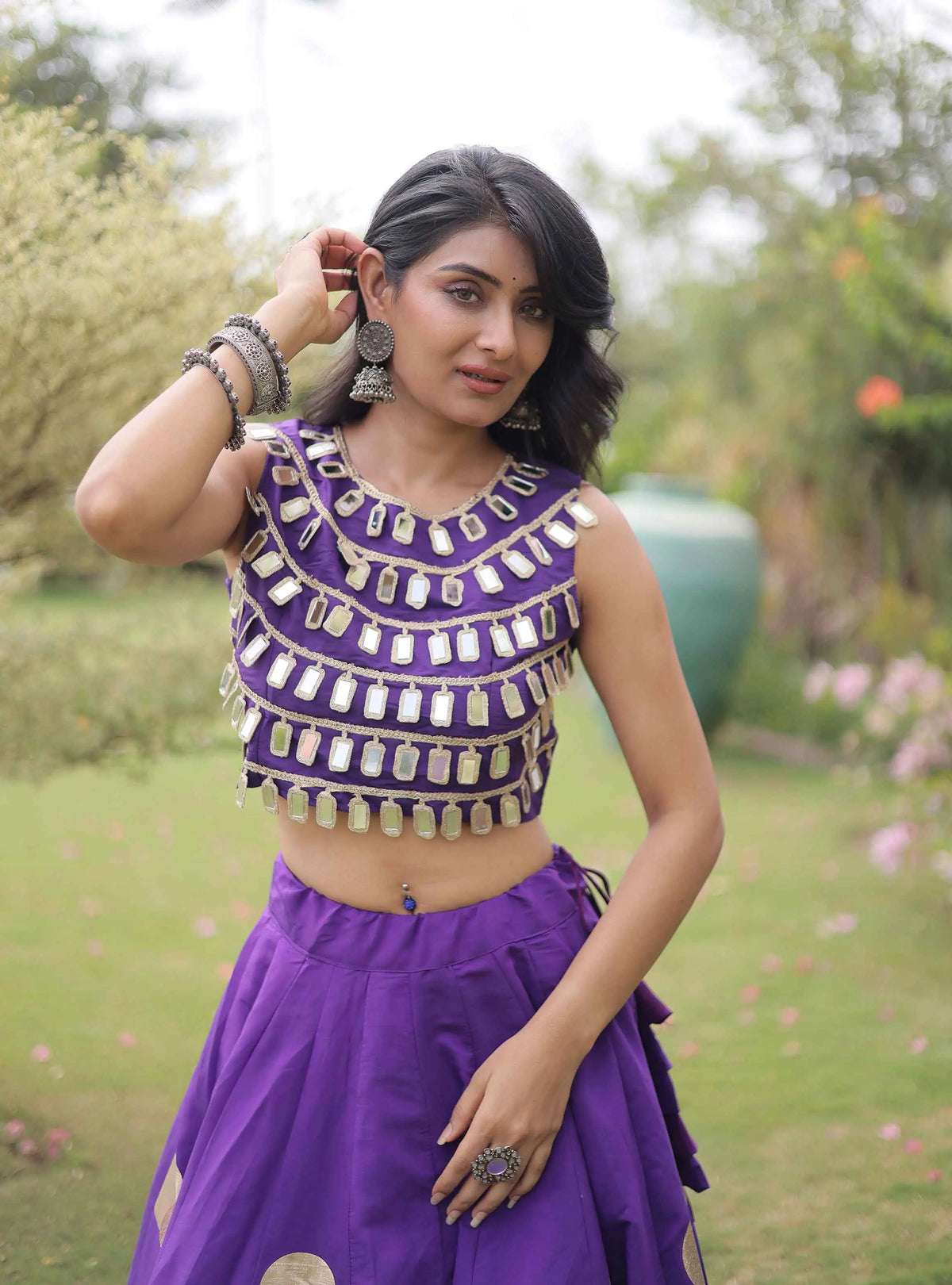 Purple Designer Navaratri Lehenga Choli