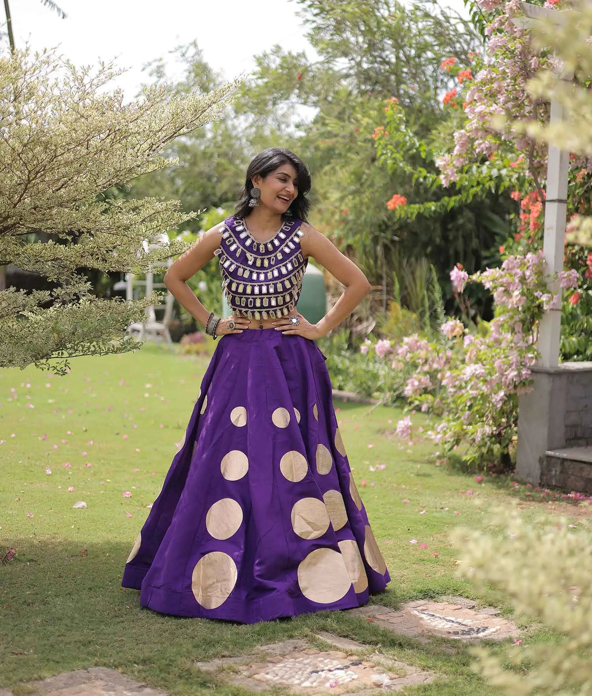 Purple Designer Navaratri Lehenga Choli
