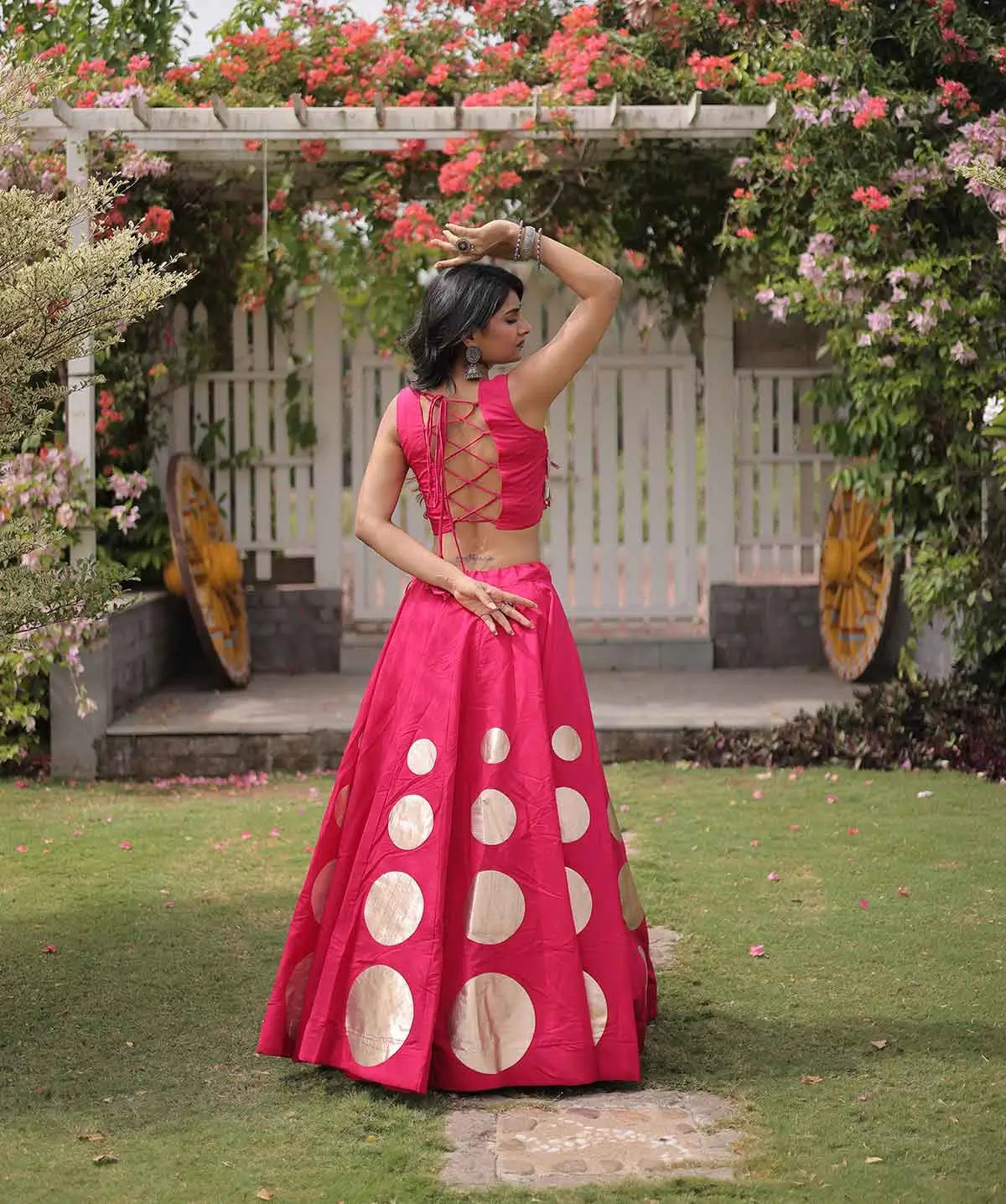 Rani Pink Designer Navaratri Lehenga Choli
