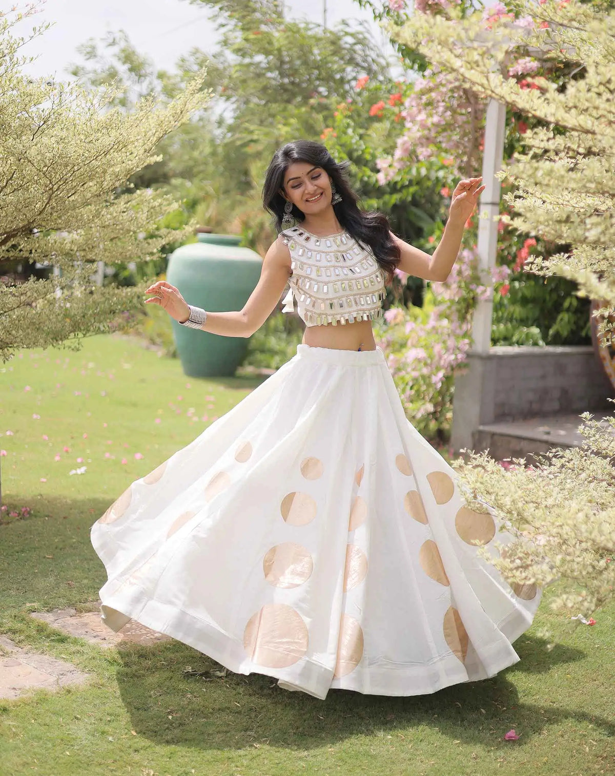 White Designer Navaratri Lehenga Choli