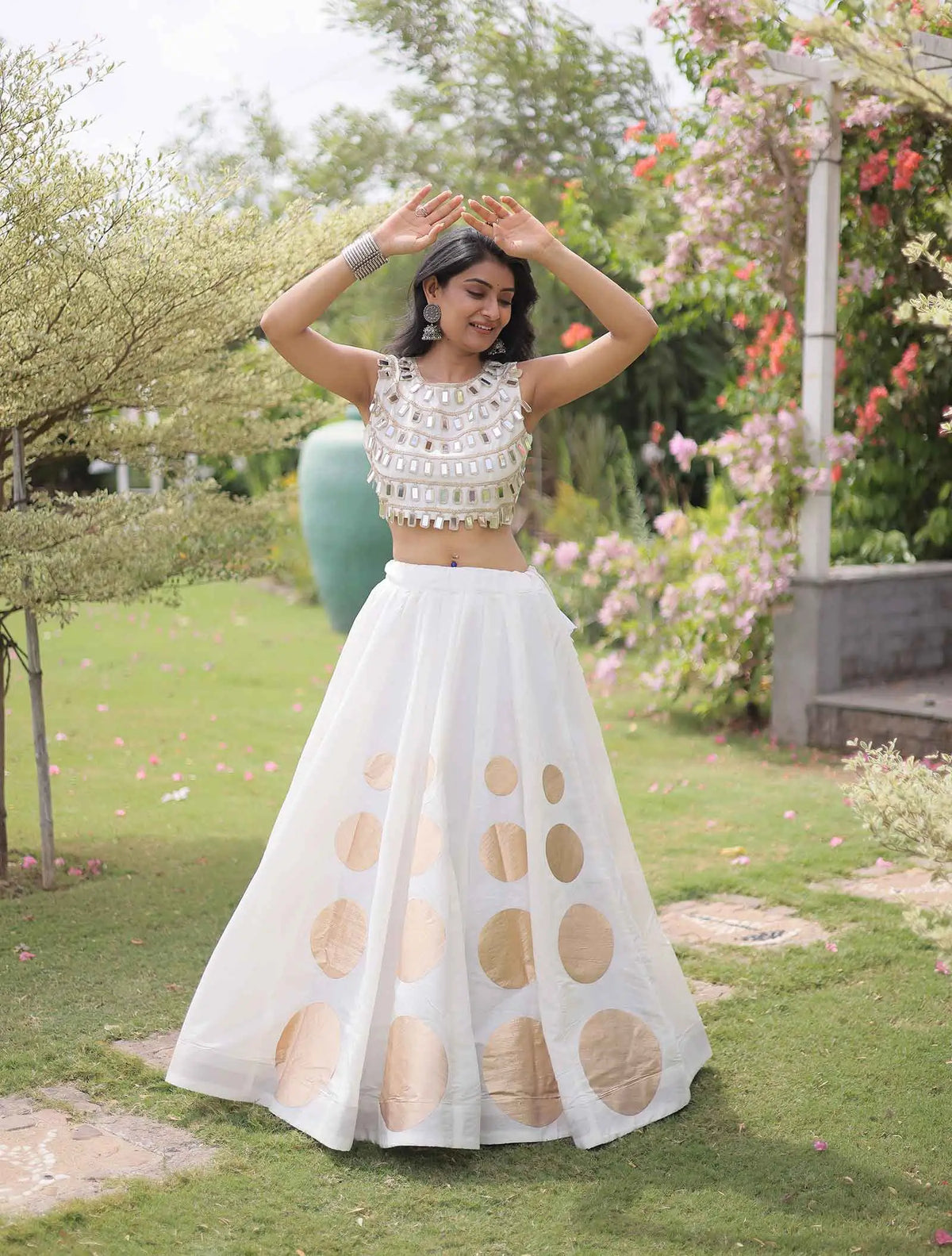 White Designer Navaratri Lehenga Choli