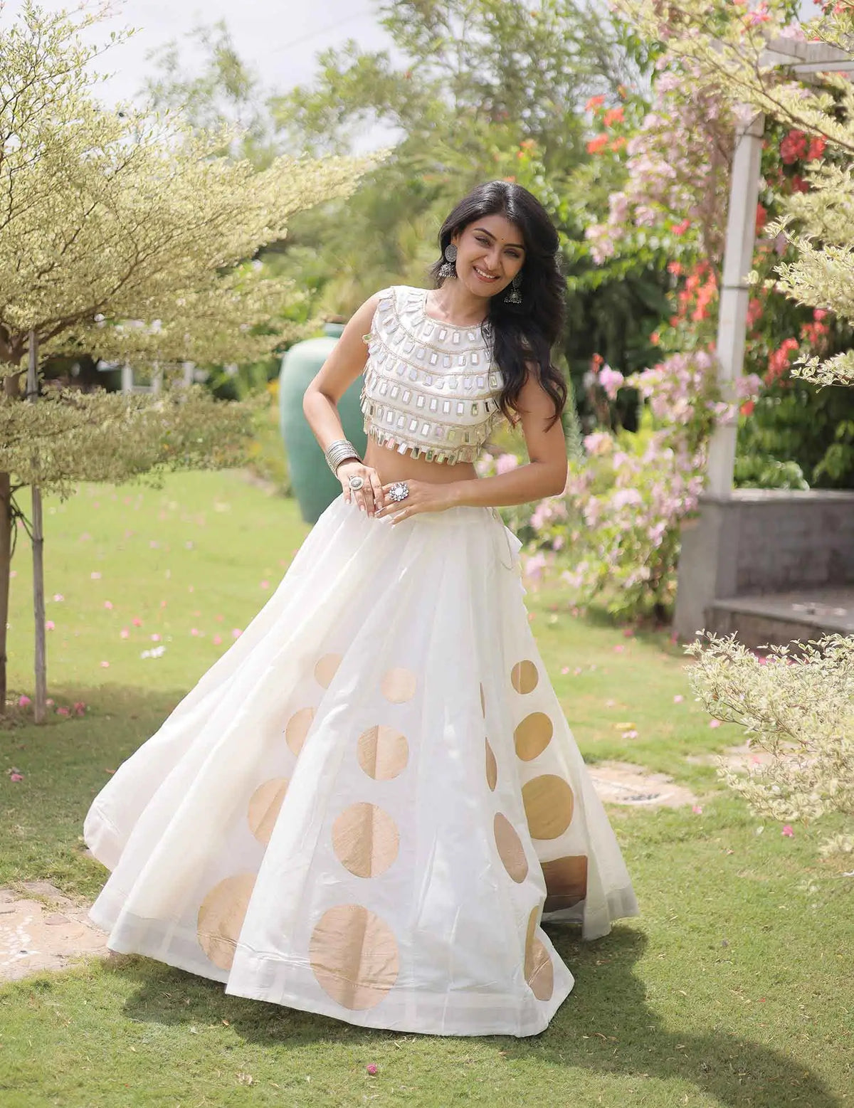 White Designer Navaratri Lehenga Choli