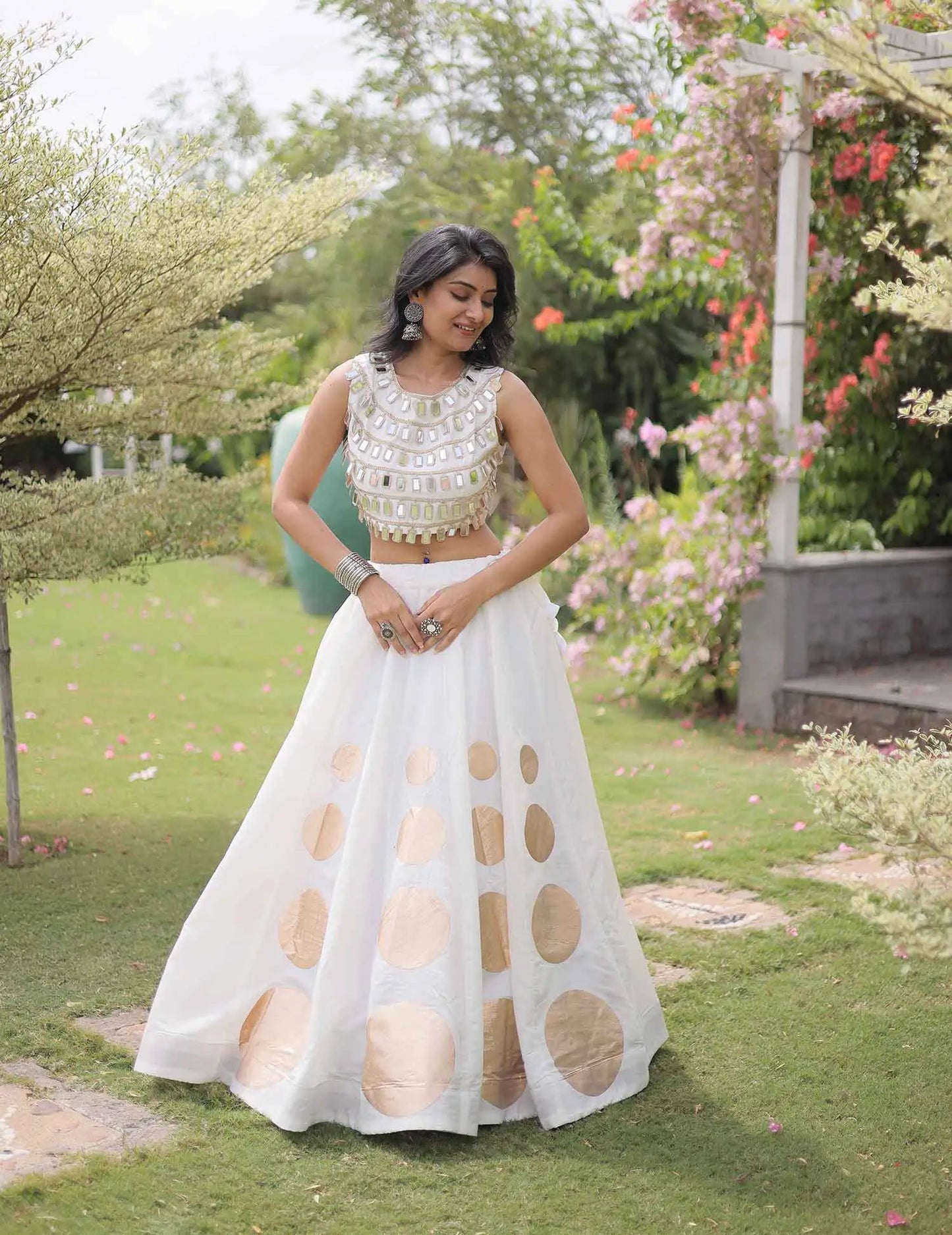 White Designer Navaratri Lehenga Choli