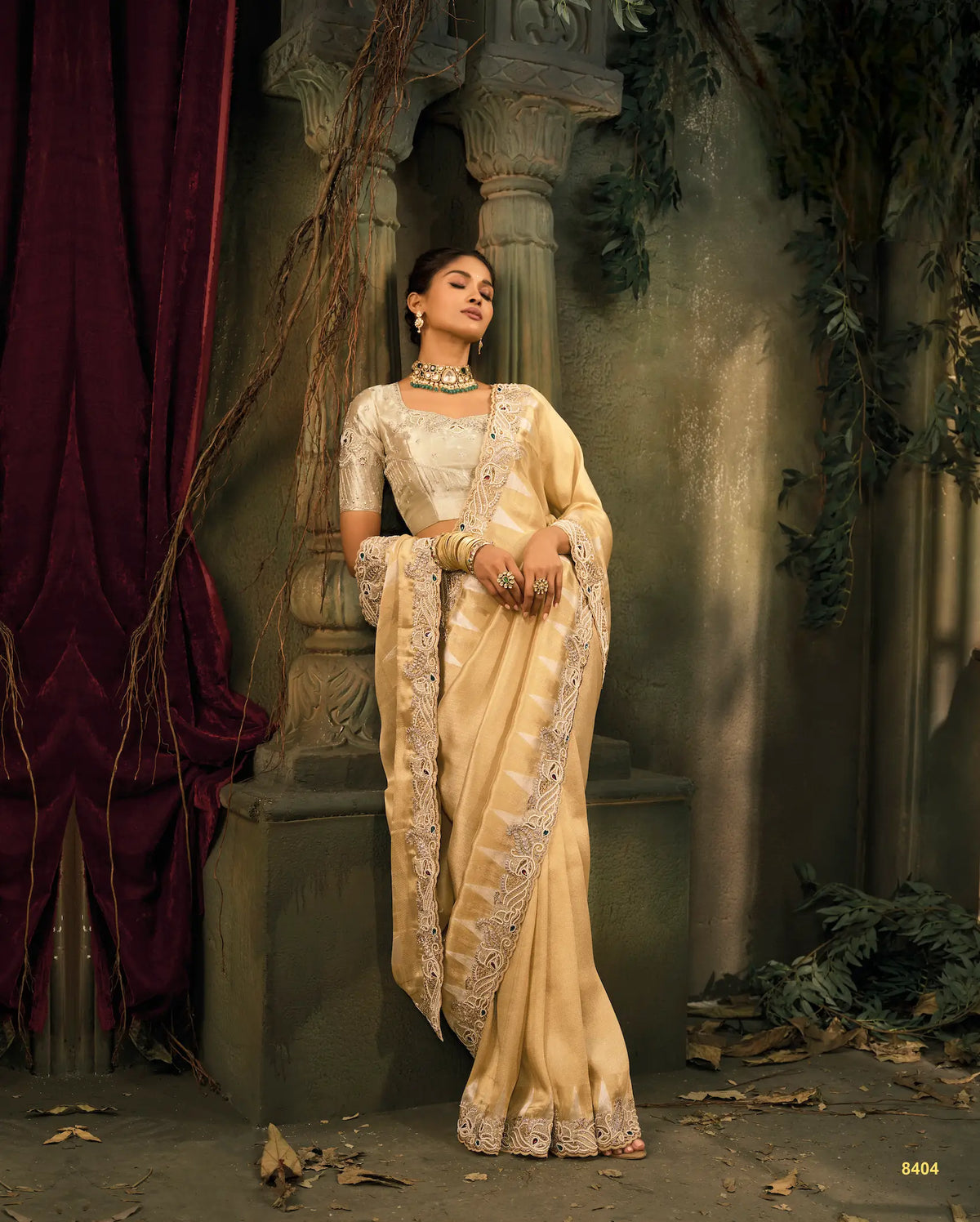Rich Gold Silk Heavy Embroidery Saree
