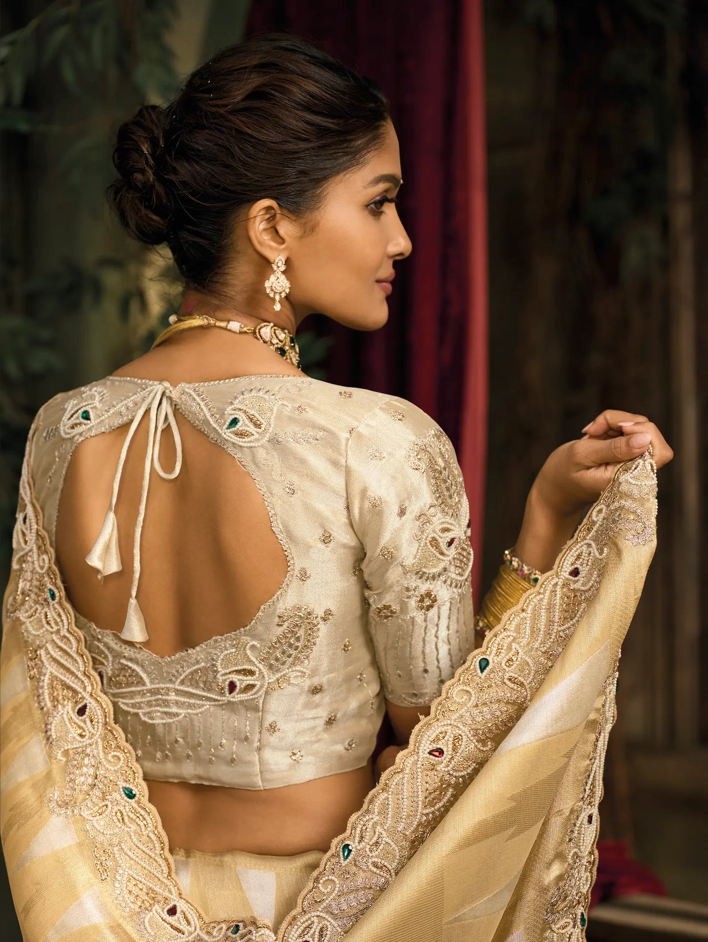 Rich Gold Silk Heavy Embroidery Saree