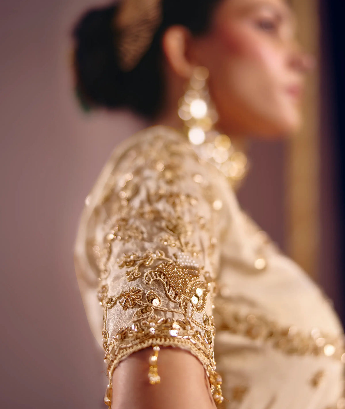 Ivory White Silk Heavy Embroidered Saree