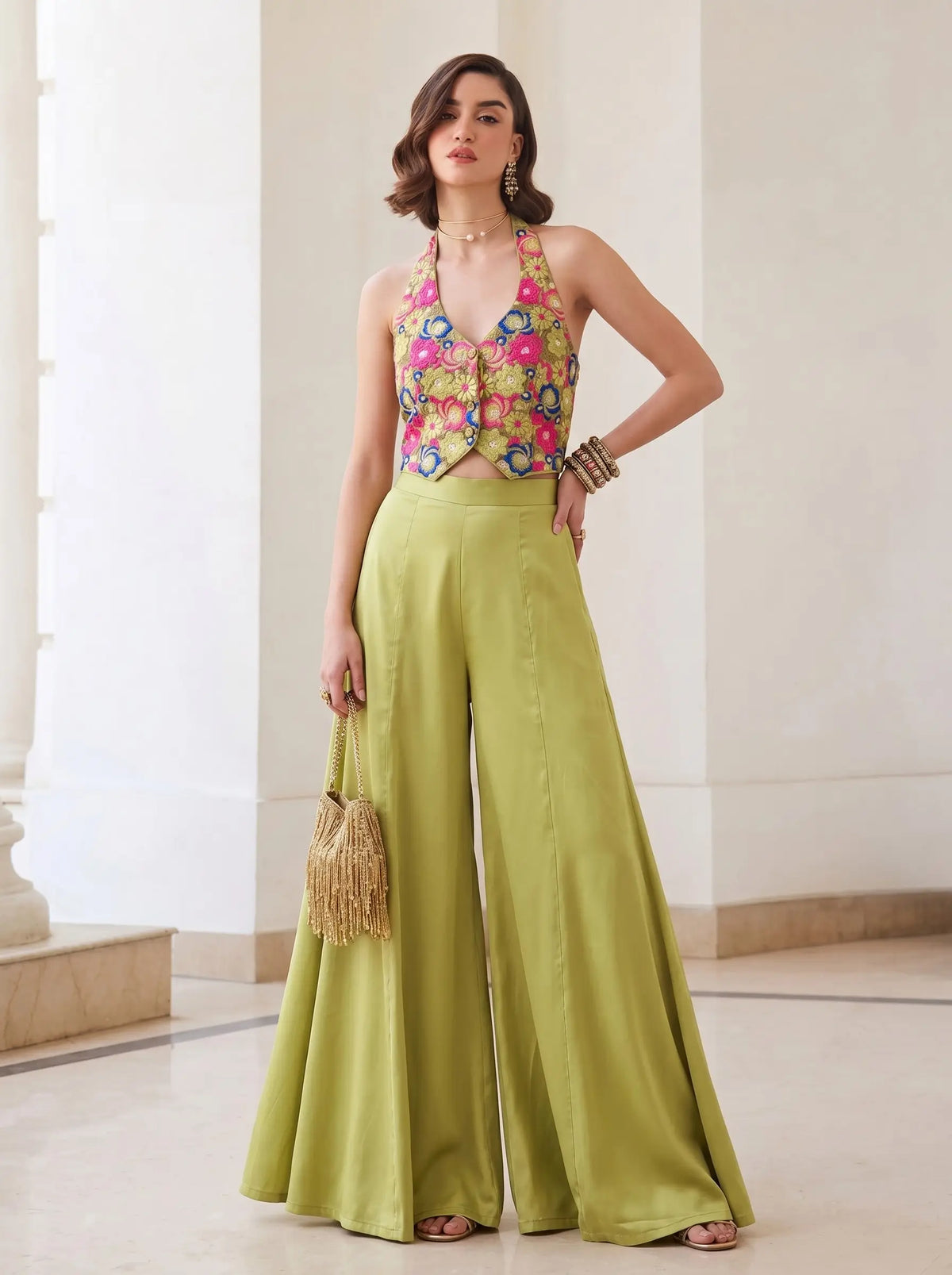 Pista Bloom Silk Palazzo Co-Ord Set
