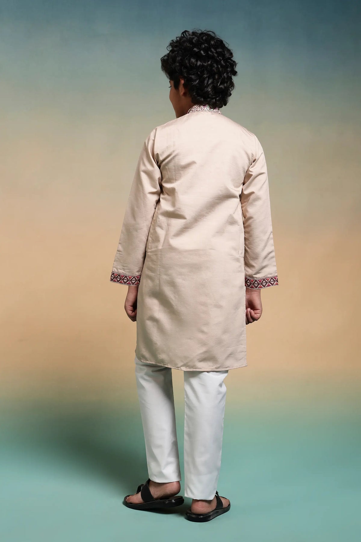 Chiku Embroidery Work Kids Kurta Set