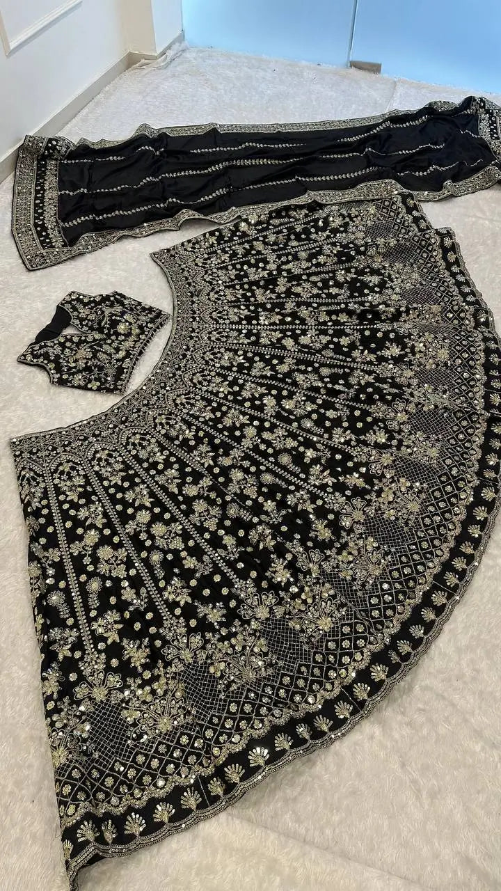 Black Sequins Embroidered Lehenga Choli
