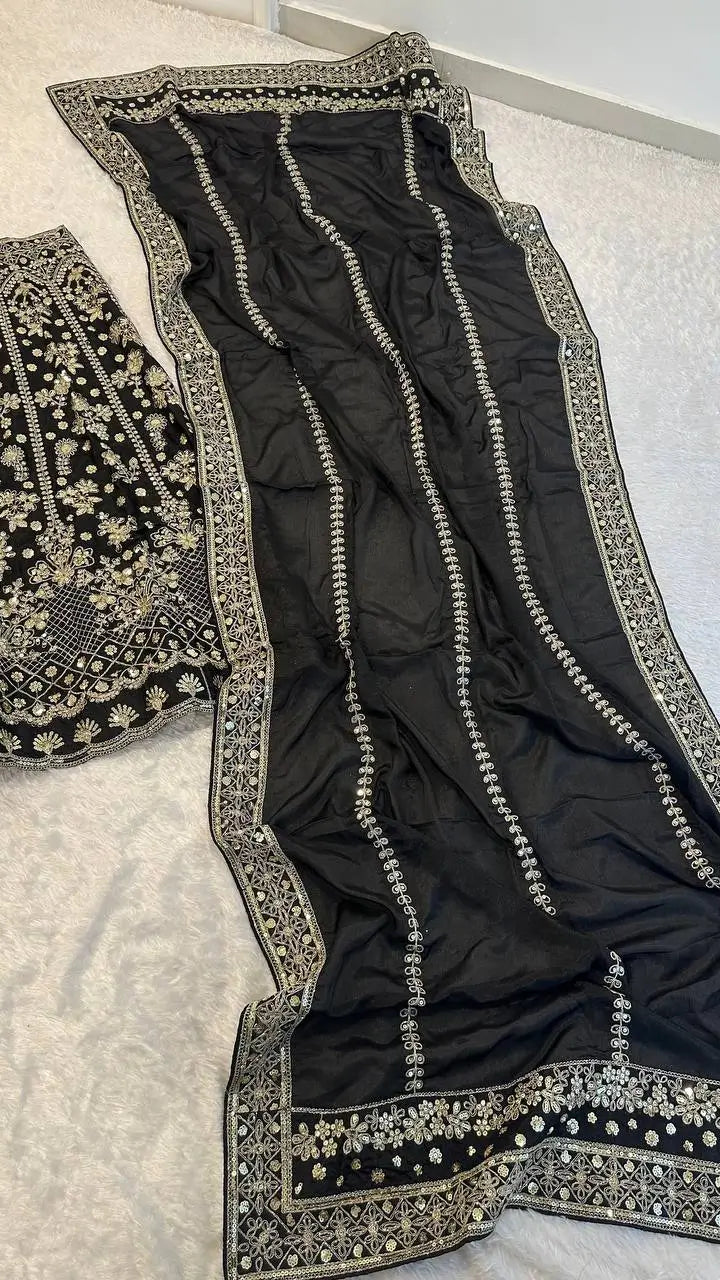 Black Sequins Embroidered Lehenga Choli