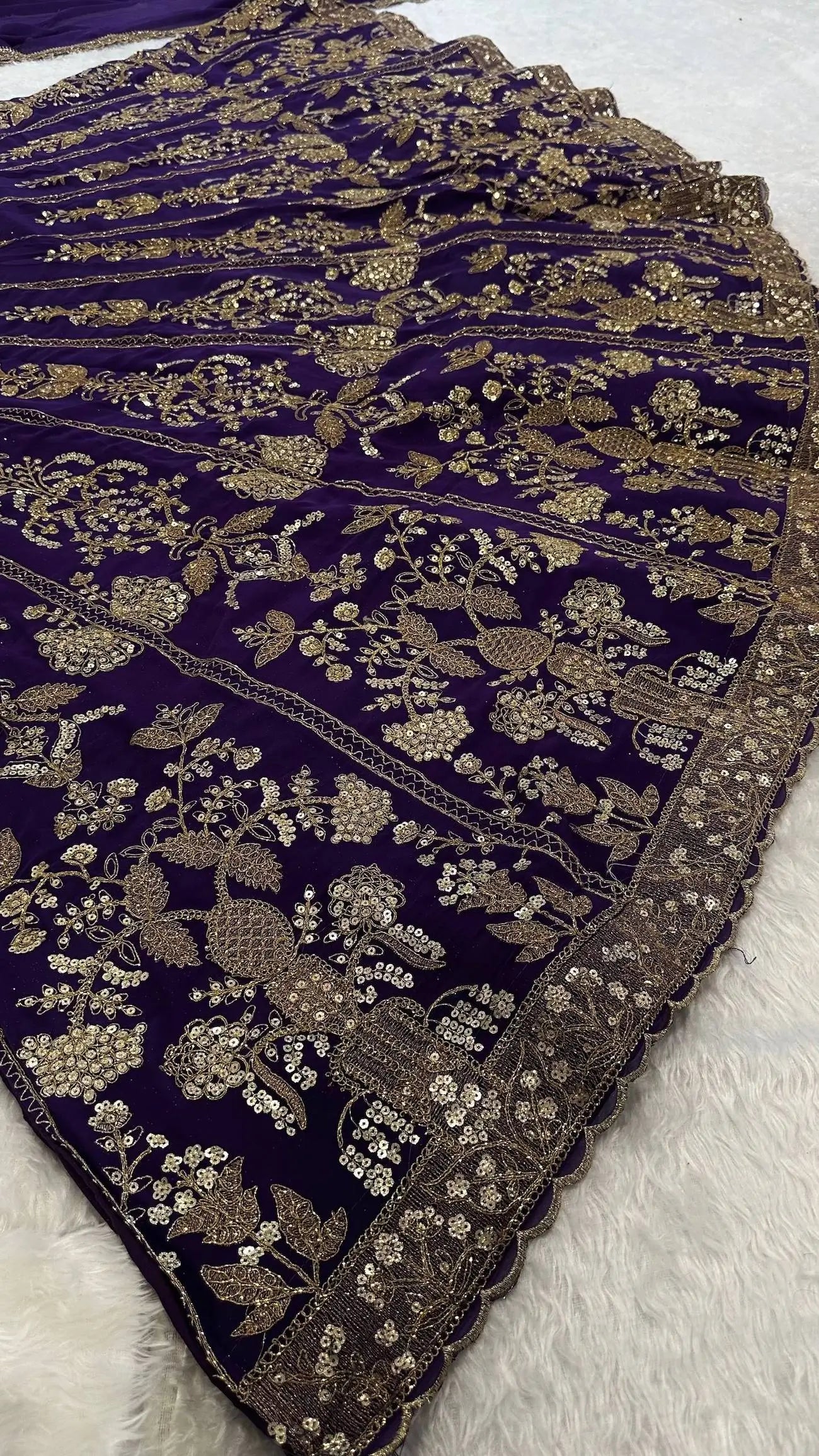 Dark Purple Embroidered Lehenga Choli