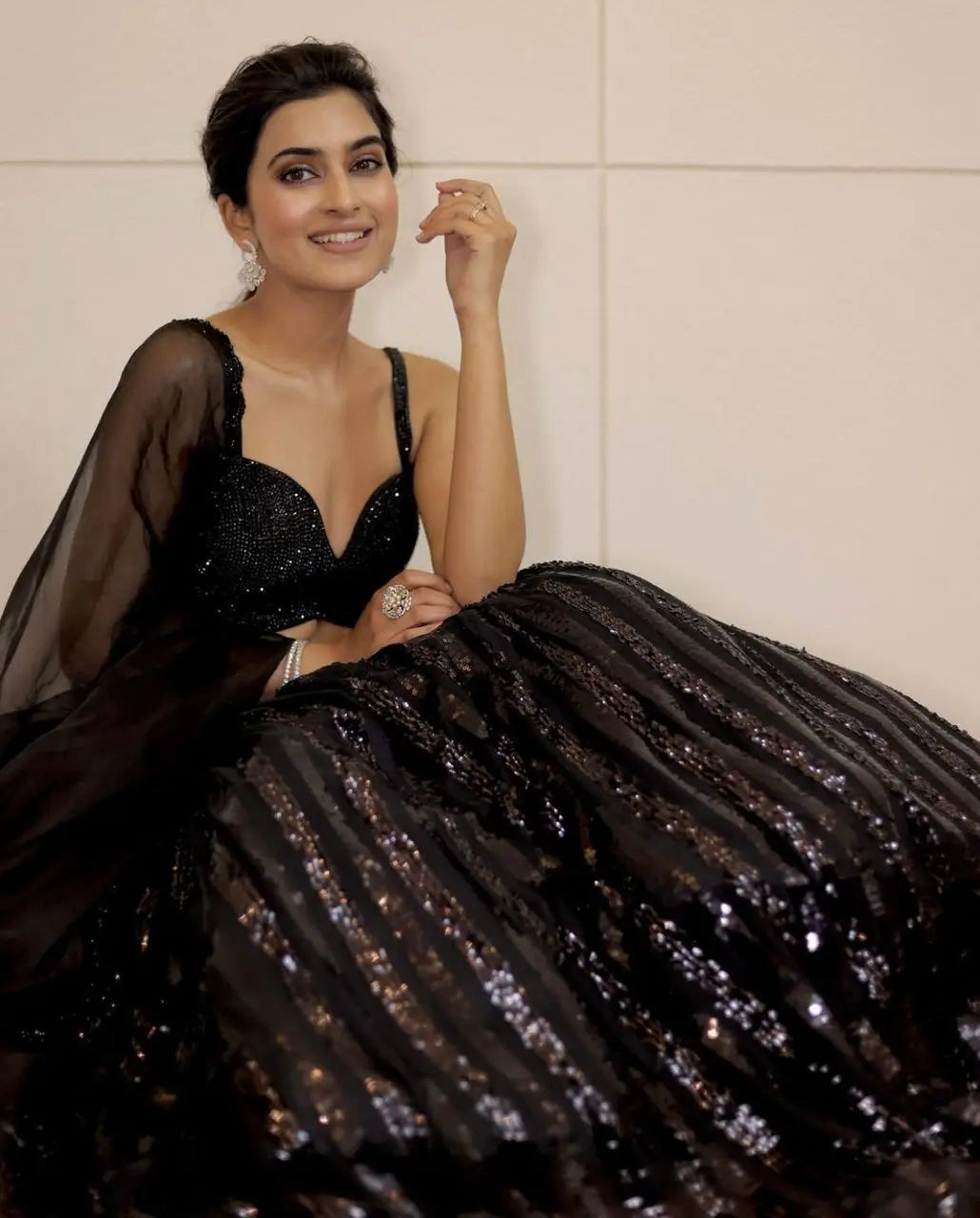 Hot Black Georgette sequenece Lehenga Choli