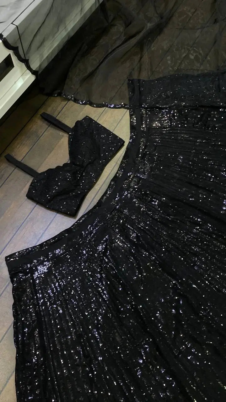Hot Black Georgette sequenece Lehenga Choli