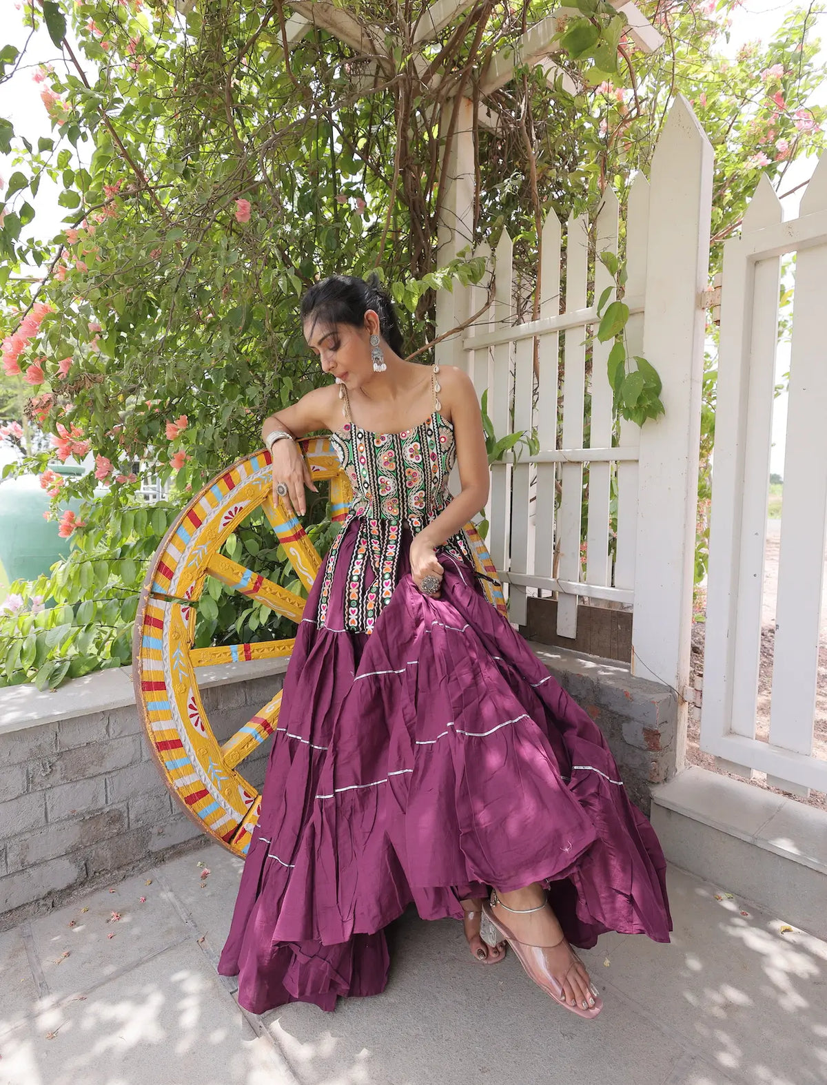 Wine Kutchi Patch Work Garba Chaniya Choli