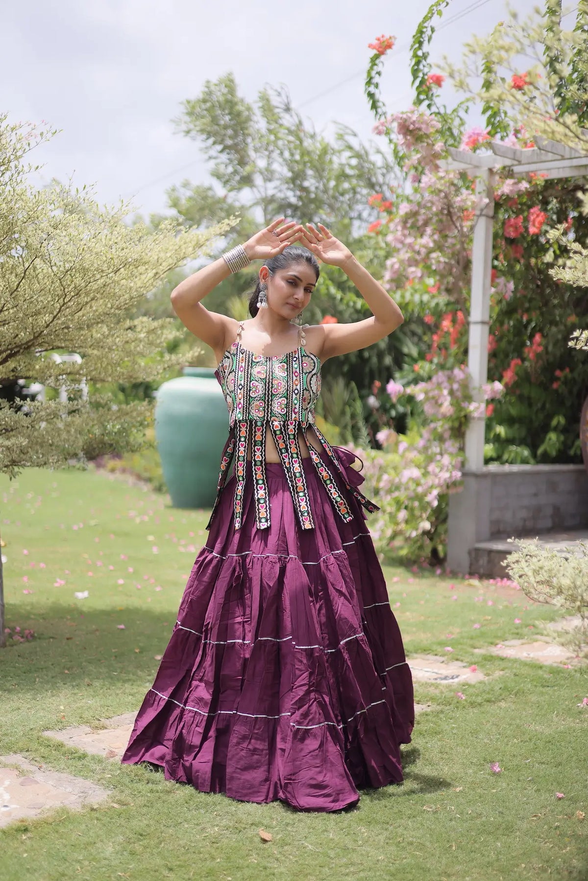 Wine Kutchi Patch Work Garba Chaniya Choli