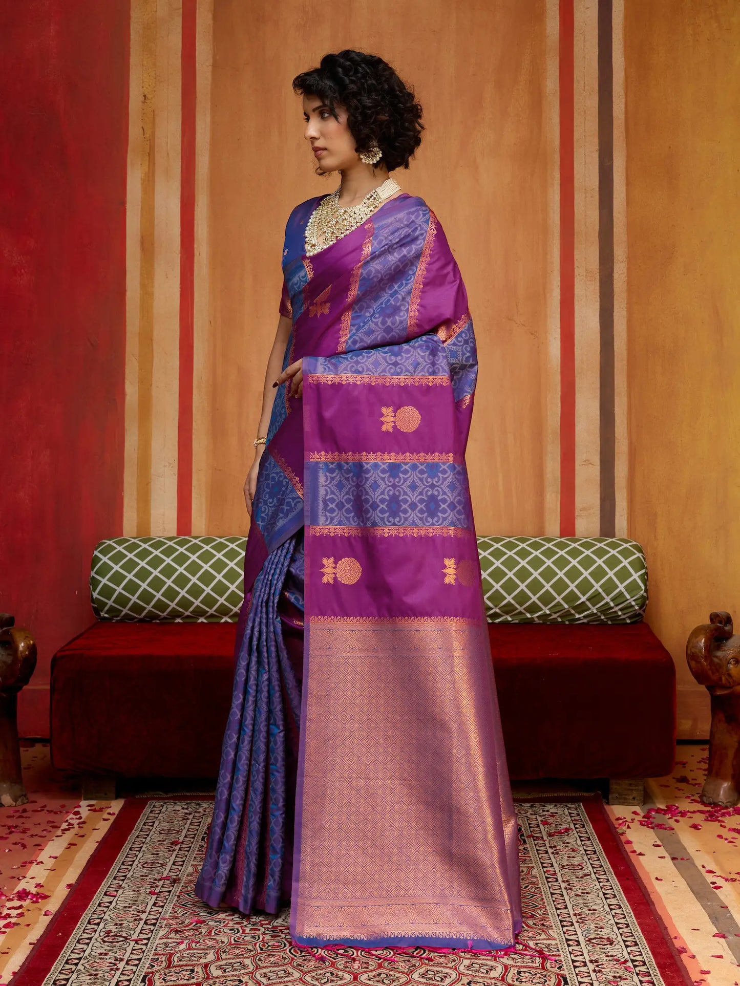 Dark Magenta Handloom Silk Saree