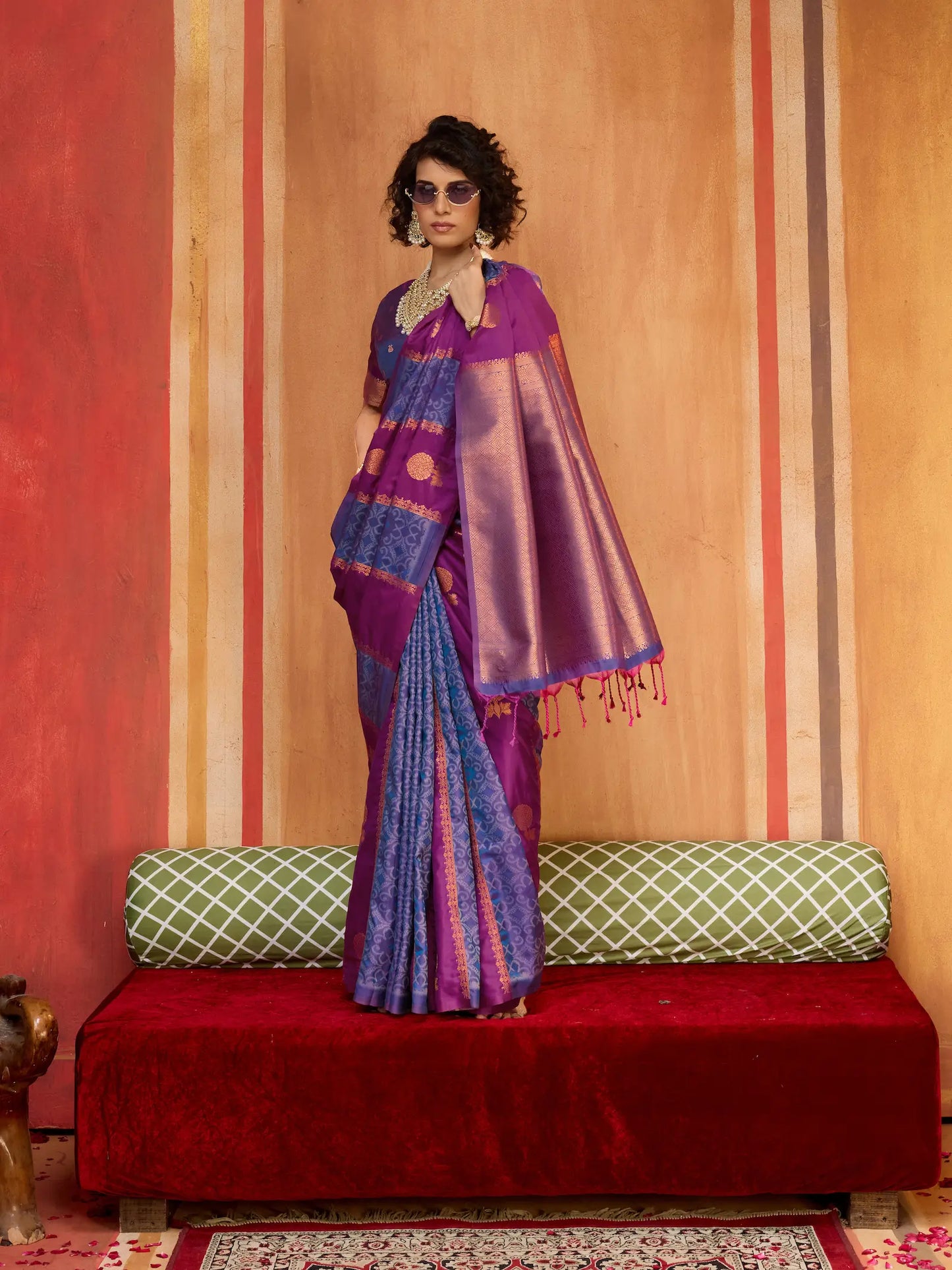 Dark Magenta Handloom Silk Saree
