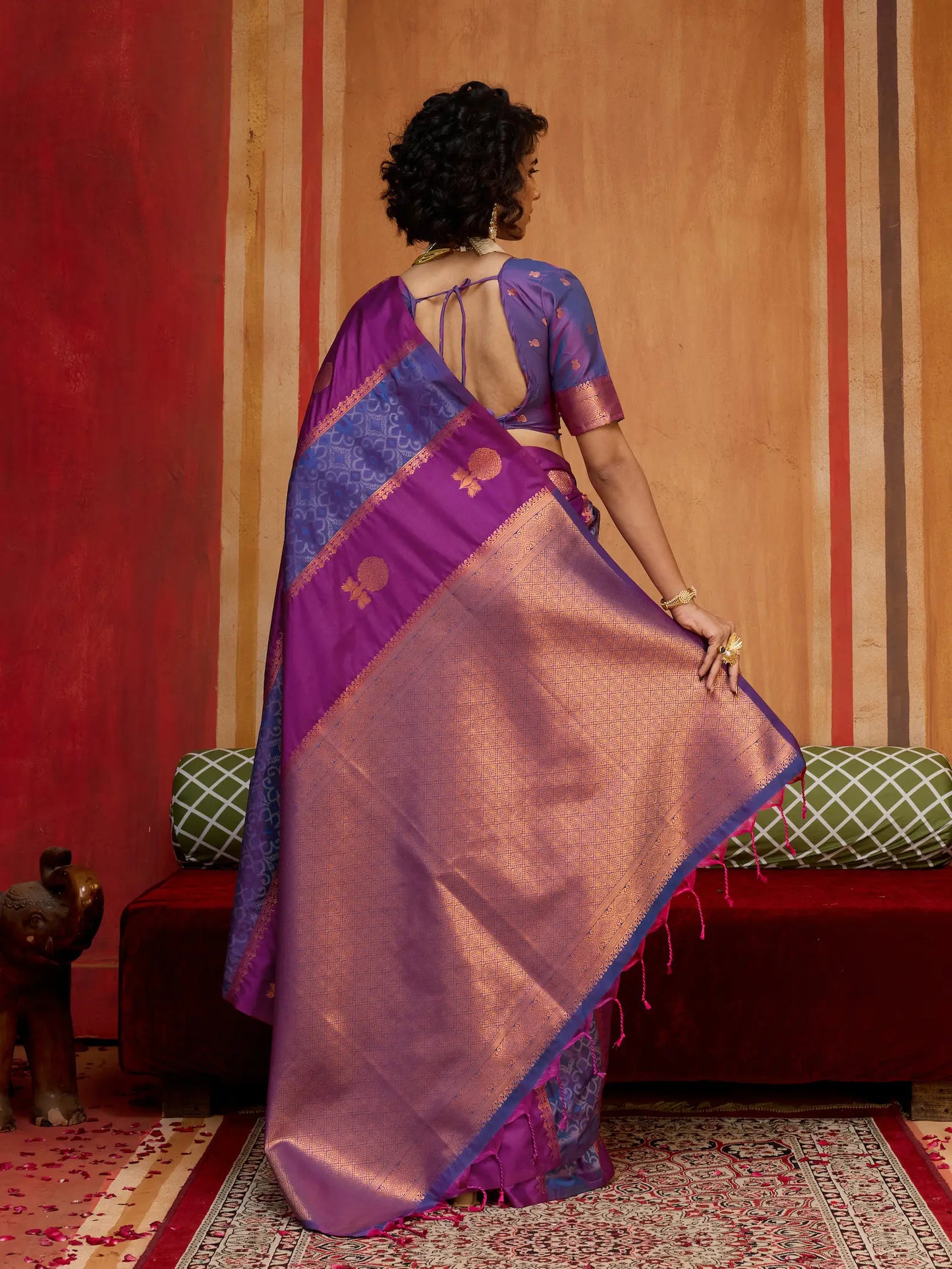 Dark Magenta Handloom Silk Saree