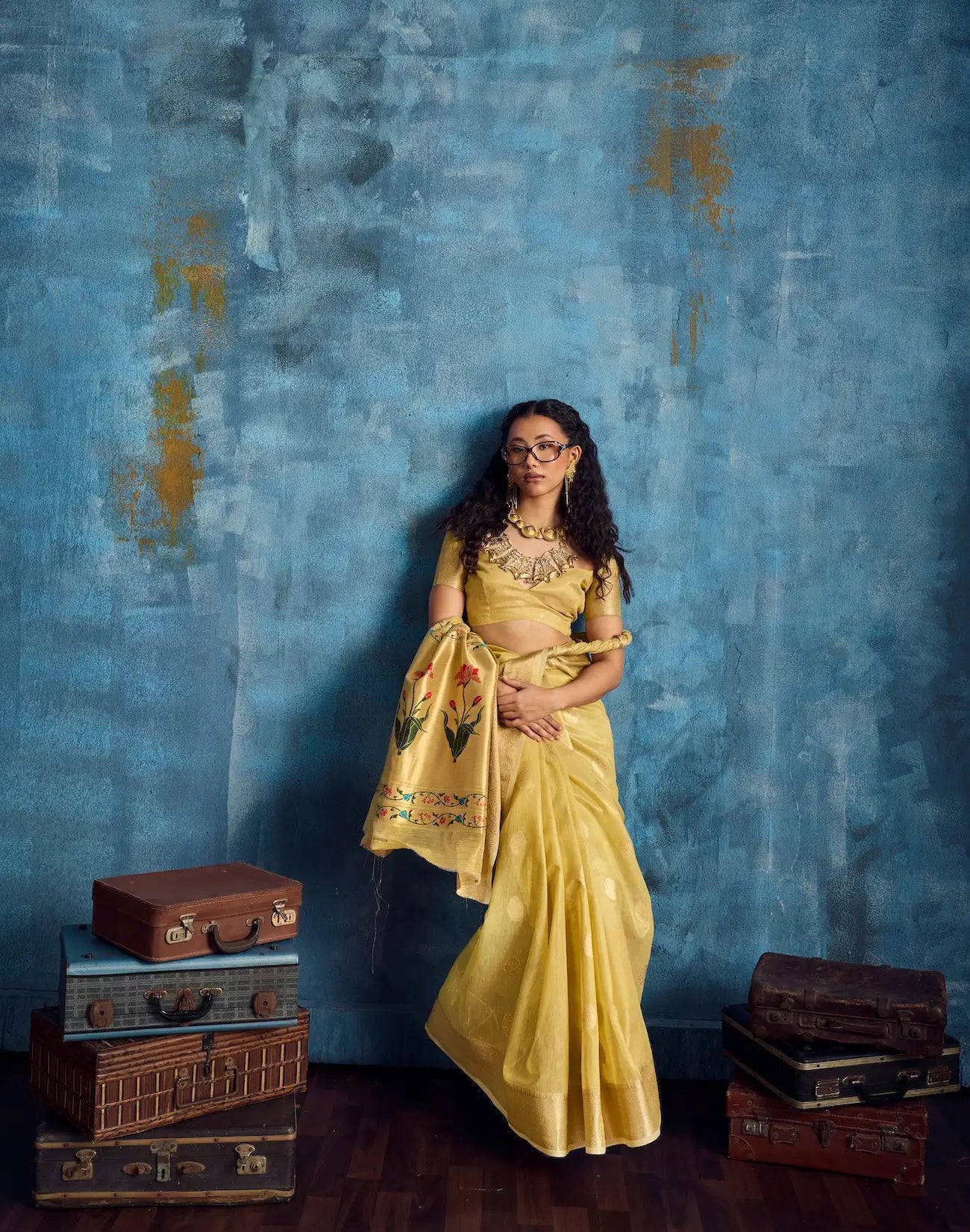 Sand Yellow Tissue Paithani Saree