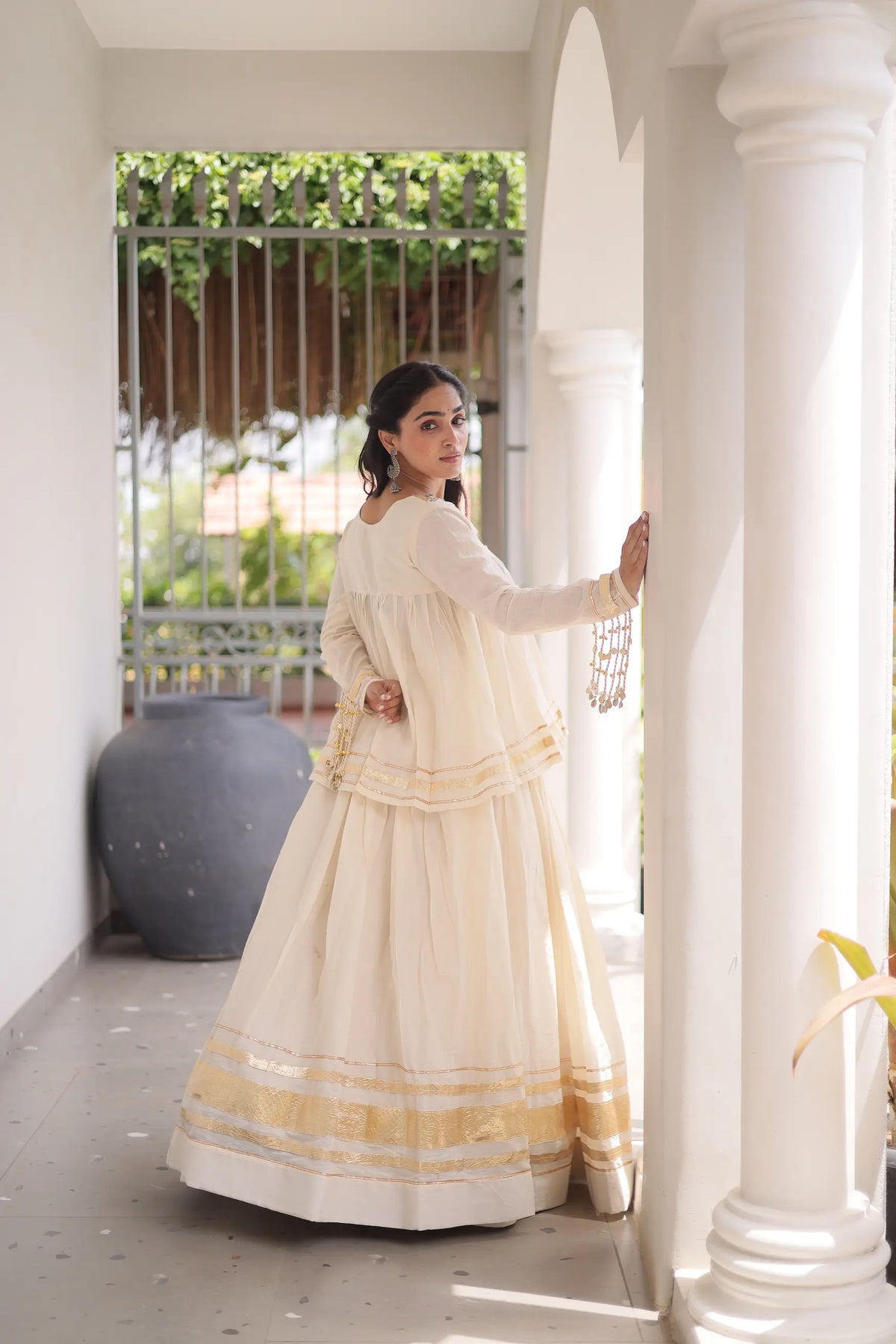 White Cotton Navratri Chaniya Choli