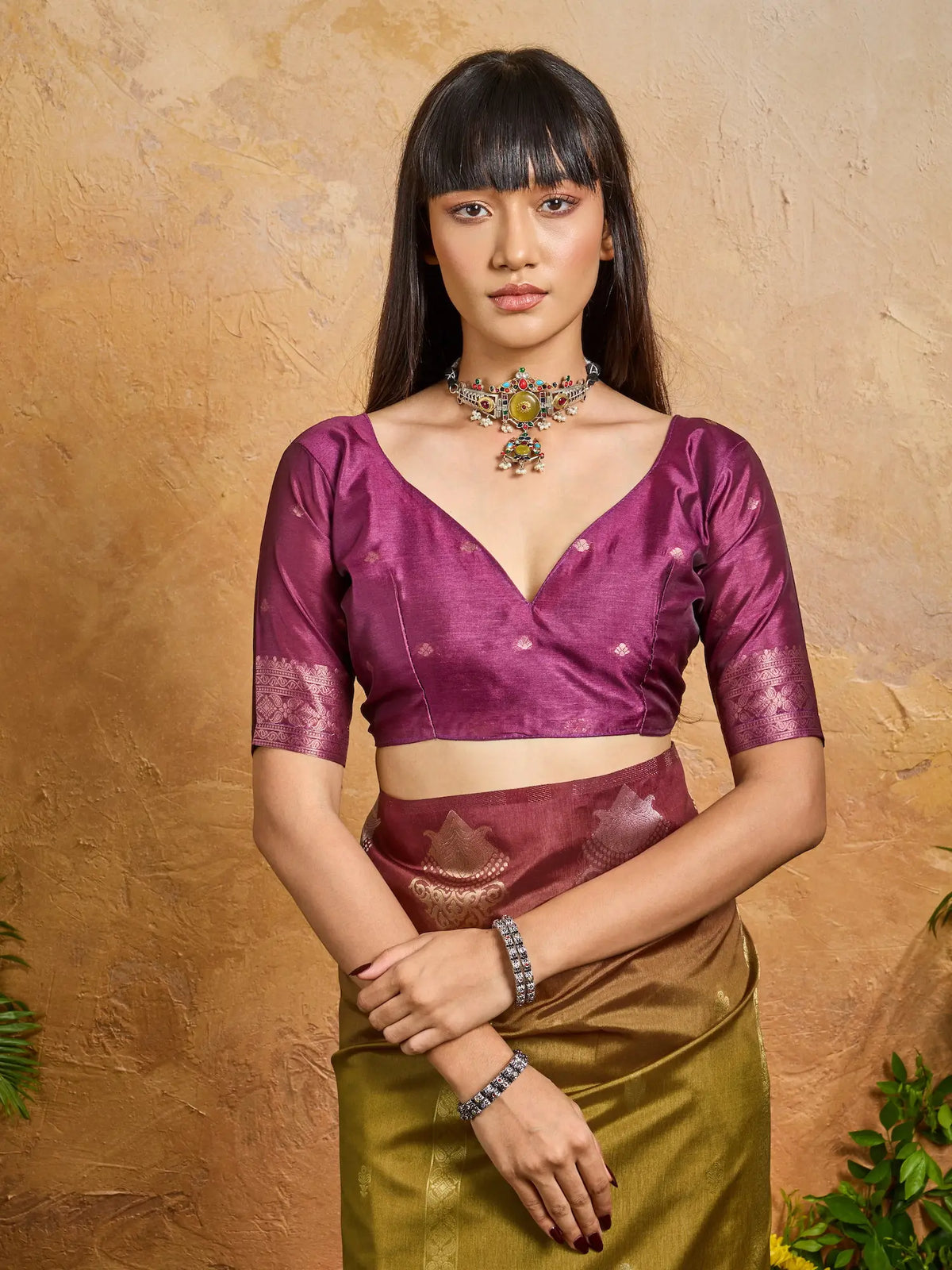 Dark Mustard Handloom Weaving Silk Saree