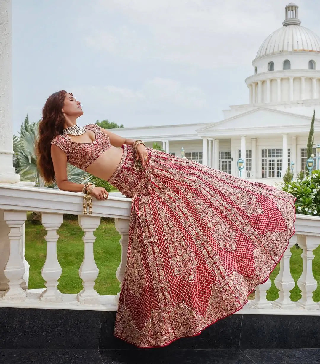 Red Designer Lehenga With Embroidery Dori Coding Zari Work And Heavy Sequins Work