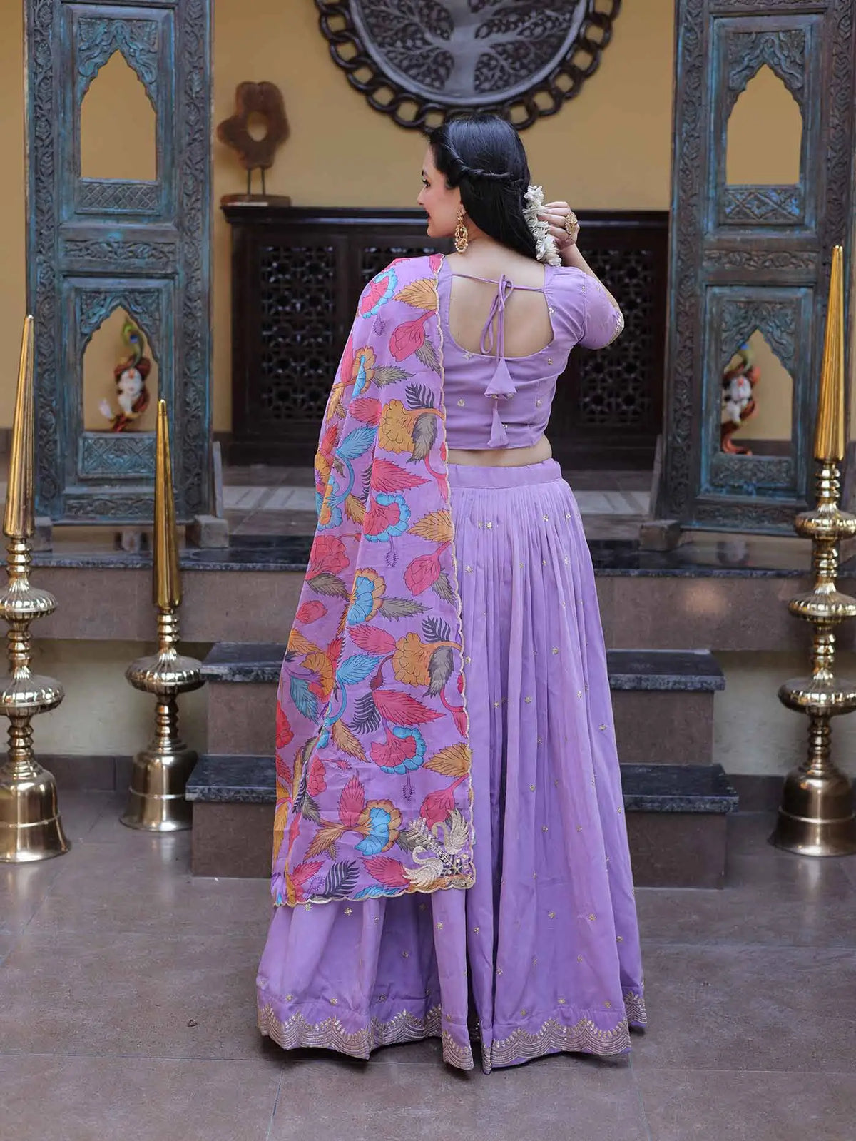 Purple Embroidery Work Lehenga Choli