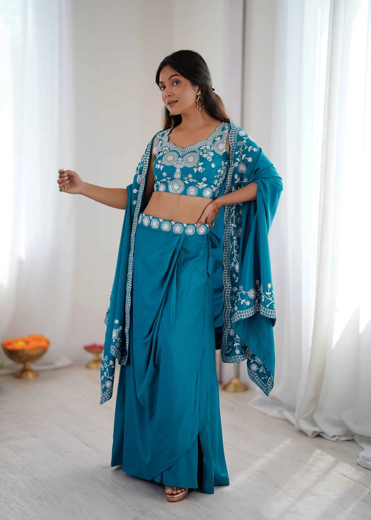 Rama Designer Embroidered Indo Western