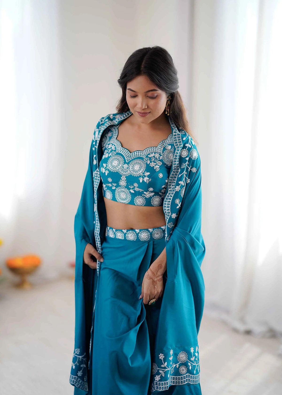 Rama Designer Embroidered Indo Western